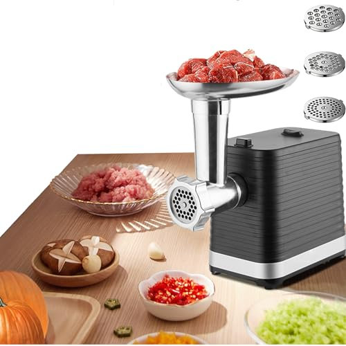 CHONGHAN 750W Electric Meat Mincer Grinder and Sausage Maker, Meat Grinder & Sausage Stuffer,3 Different Cutting Plates,Sausage,Stainless Steel Heavy Duty Meat Mincer Machine for Home Kitchen