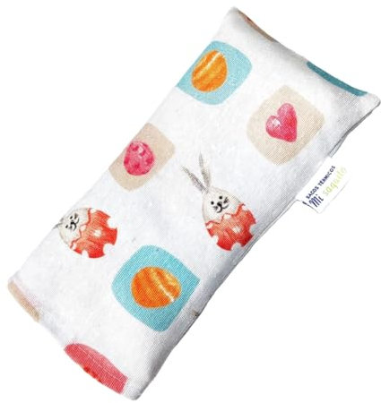 Thermal Seed Sack for Babies 20 x 10 cm with Washable Cover – Anti-Colic Sachet for Microwaves – Thermal Bag with Wheat and Lavender Seeds for Newborns – Colic Relief for Babies (Rabbits)