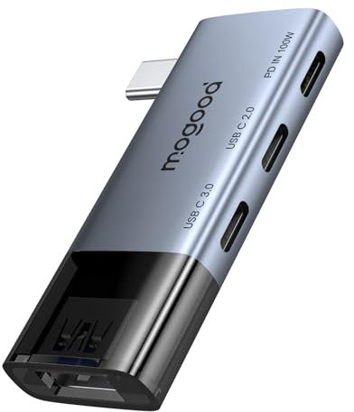 MOGOOD 4 in 1 Hub Tipo C, Adattatore Multiporta USB C 5Gbps, Splitter Tipo C da Ricarica PD da 100W, Compatibile con iPhone, iPad, MacBook, Laptop