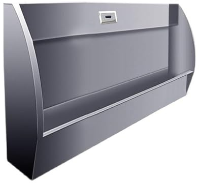 DIHRVTHC 304 Stainless Steel Wall-Mounted Urinal Trough for Men, 100cm Commercial Splash-Resistant Design with Drain Pipe, Space-Saving Flush for Schools, Gyms, Stadiums, and Public Restrooms