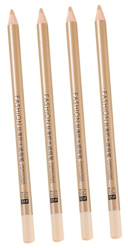 Crayon Correcteur Cosmétique de Taches de Rousseur 4 Pcs en Bois Blanc | Voyage et Déplacement Professionnel, Application Facile, Effet Éclaircissant, Retouches Rapides
