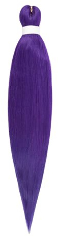 76cm Pre Stretched Braiding Haare, Kunsthaar zum Einflechten, Lila Haarsträhnen zum Braiding Hair, Easy Braids Extensions, Geflochtener Zopf Haarteil für Kinder Parties Urlaub Karneval Deko