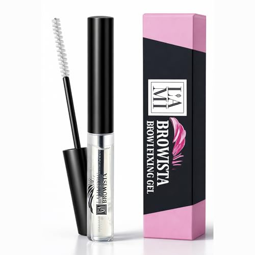 LAMI Browista Gel per sopracciglia trasparente con pantenolo, olio di argan e vitamina E, gel per il fissaggio delle sopracciglia per una lucentezza naturale