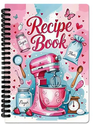 Clyrax Rezeptbuch zum Selberschreiben, Leeres Spiralbindung Rezepte Notizbuch DIN A5 mit 100 Seiten Premium Papier, Rezepte Buch zum Ausfüllen, Kochbuch Selbst Schreiben für Kochliebhaber, 21x14cm