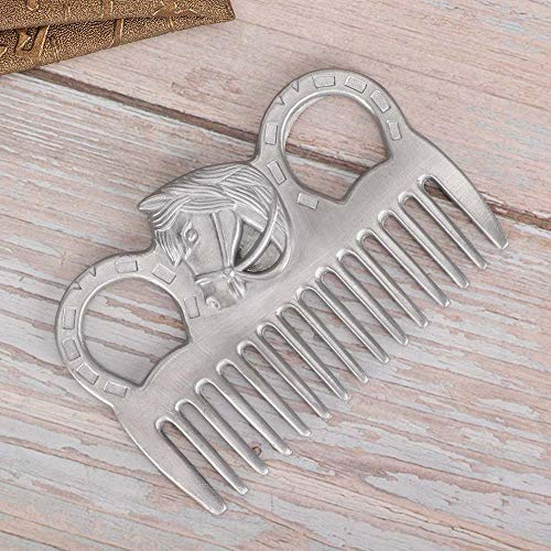 Jelquix Metal Durable Horse Comb with Polishing Technology for Mane and Tail Knot Cleaning for Equestrian Enthusiasts Metal/pocket-sized/Smooth Surface for Horses Comb Hair