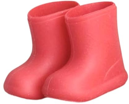 LeeQinersw Puppenschuhe Regenstiefel Miniatur Schuhdeko Flexibel Handgemacht für Puppenoutfits Schmuck Kinder Erwachsene, Rot