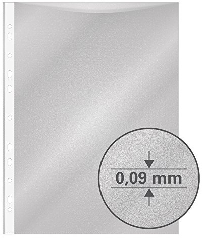 100 Premium Prospekthüllen / DIN A4 / genarbt / 90my