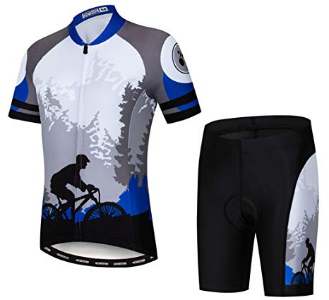 weimostar cykling jersey set barn cykel tröja shorts kostymer Grå S