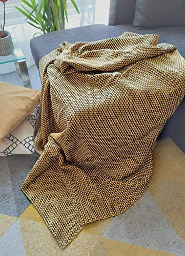 Sofaüberwurf aus 100 % Baumwolle, vielseitig einsetzbar, für Strand, Yoga, Reisen, Camping, Picknick, mehrfarbig, für den Innen- und Außenbereich, strapazierfähig, 150 x 210 cm, Gelb