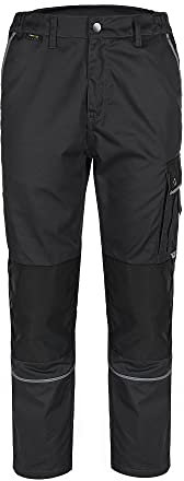 TMG | Leichte Arbeitshose für Herren, lang, ideal für Sommer, Schwarze Cargohose mit Kniepolster, mit Taschen | Gr. 54