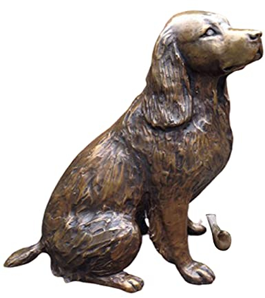 Valink Gedenkgeschenk für Hunde, Springer Spaniel-Statue, Gartendekoration, Kunstharz, Tier, Hund, Skulptur, Garten, Rasen, Dekoration