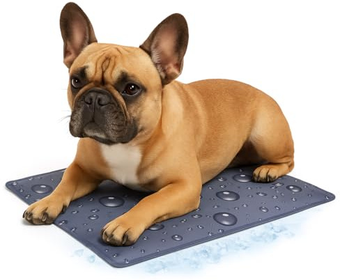 tappetino refrigerante cane - per gatti - Drop grigio S - 50x40x0,6 cm - impermeabile - pieghevole - gel sicuro