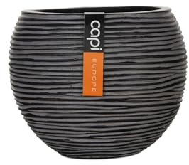 Capi Europe - Vase Boule Rib - 30x25 - - Ouverture Ø30 - Pot intérieur et extérieur - BOFZ104