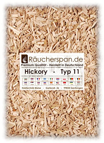 Räucherspan.de Räucherchips/Smokingchips aus Hickoryholz Typ 11 (3-6mm), ideal für Rauchgeneratoren und Kaltrauchgeneratoren 1kg