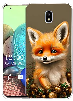 Sunrive Hülle Kompatibel mit Samsung Galaxy J5 2017 Silikon,Transparent Handyhülle Schutzhülle Etui Karikatur Muster Weiches TPU Silikon Case (Rotfuchs, Fox) MEHRWEG
