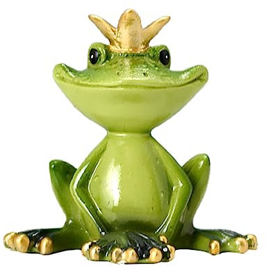 Veemoon Grenouilles Vertes Roi Assis Grenouille Figurine Grenouille Résine Artisanat Statue Jardin Décor pour Bureau À Domicile Étagères De Bureau Table Artisanat Décoration