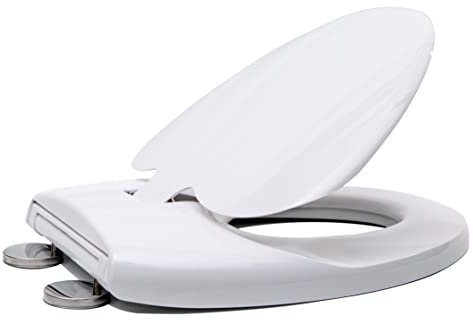 2-in-1 Soft Close Family Toilet Seat with Built in Potty Training Child Seat Standard O Shape Toilet Lid Cover for Toddlers & Adults with Quick Release and Adjustable Hinges PP