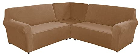 Sectional Corner Sofa Covers 5 Seat L-Shaped Sectional Couch Sofa Slipcovers Velvet L Shape Sofa Cover,Stretch Soft Washable Furniture Sofa Protector for 5-Seater Corner Sofa(Leather,5-Seater)