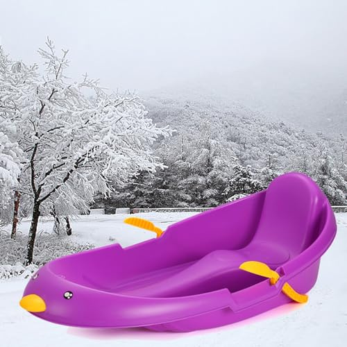 Children's Snowboard Sled, Thickened Wear-Resistant Sled, Plastic Sled, Adult Sled with Backrest, Winter Sled,