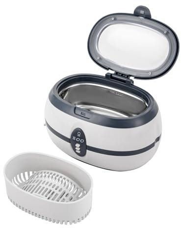 Ultraschallreiniger 600ml, Edelstahl Ultraschallreinigungsgerät 40KHz, Ultraschallgerät Haushalts Reinigungsgerät für Schmuck/Uhren/Gläser/Zahnmedizinische Instrumente/Laborgeräte
