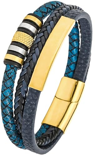 Mochity Armband Herren, Lederarmband Herren Schwarz, Kreuze Kreuz Viking Herrenarmband, Armbänder Armband Edelstahl Für Männer, Männer Geschenke (F)