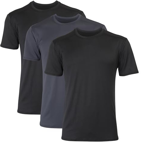 Hanes Men's Moves Mesh T-Shirt, X-Temp Moisture-Wicking Tee, White or Black/Grey, 3-Pack