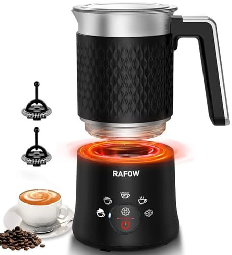 Milk Frother Electric 5 in 1 - Automatic Milk Frothers 350ml Large Capacity Split Milk Steamer Silent Operation Milk Heater and Warmer Hot & Cold Milk Foamer Dishwasher Safe for Latte Coffee Chocolate