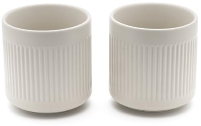 Bredemeijer Porzellan Teebecher Weiss - 2-teiliges Teetassen Set mit je 300 ml Fassungsvermögen