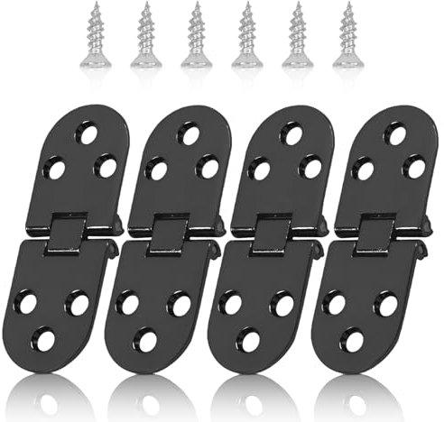 Cerniera, 4Pcs in lega di zinco Flap cerniera pieghevole ispessito tavolo rotondo Flip cerniera tavolo capovolgimento cerniera pieghevole tavolo Flip Top con 26 viti per la porta del tavolo (Nero)