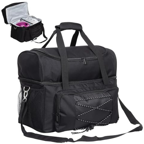 Bowlingtasche für 2 Bälle – strapazierfähige Bowlingtasche mit gepolstertem Gurt | Ball-Bowlingtasche | geräumige Bowlingtasche | -Tragetasche mit gepolsterter Trennwand | doppelte