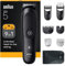 Braun Tondeuse Tout-En-Un Series 5, 9-En-1, Lame Ultra Affûtée, 120 Min D’autonomie, Protection SkinGuard Pour Le Corps, Coupe Précise Et Efficace, Manche AquaGrip Pratique Sous L'eau, AIO5540, Noir