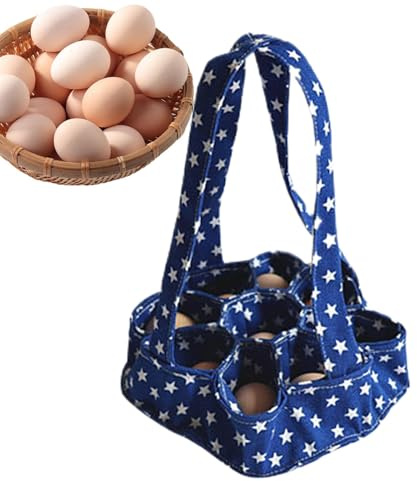 Cesta de recogida de huevos de gallina, bolsa de almacenamiento de huevos de tela gruesa con 7 bolsas | Bolsa portátil de recolección de granja | Portador de almacenamiento de transporte de huevos