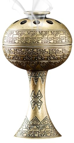 Brûleur d'encens au charbon de bois - Diffuseur en métal, sculpture de décoration intérieure - Porte-encens en alliage de zinc pour aromathérapie, méditation, yoga, temple, cérémonie, hôtel