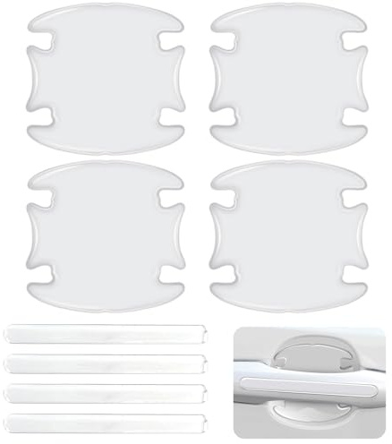 Pellicola Protettiva Antigraffio per Maniglie delle Portiere Auto, Set di 8 Pezzi, Adesivi Universali Trasparenti, Compatibili con la Maggior Parte dei Veicoli, Protezione Durevole e Resistente