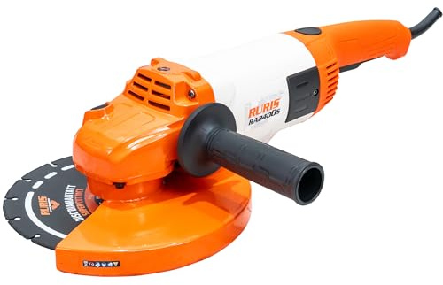 RURIS Meuleuse d’angle électrique RA2400S 2400W, disque 230 mm, Soft Start, poignée soft grip réglable, outil puissant pour coupe et meulage métal, béton, pierre, bois