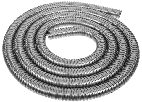 Warmhm 304 Stainless Steel Cable Sleeve Protector Tube, Metal Cord Protector Flexible Wire Cover, 20mm Inner Diameter 3m Length for Industrial and Automotive Wiring Protection