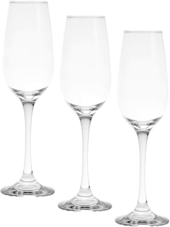 Pasabahce 469433 Amber Confezione 6 Calici Flute, Vetro, Trasparente, 20 Cl (Confezione da 3)