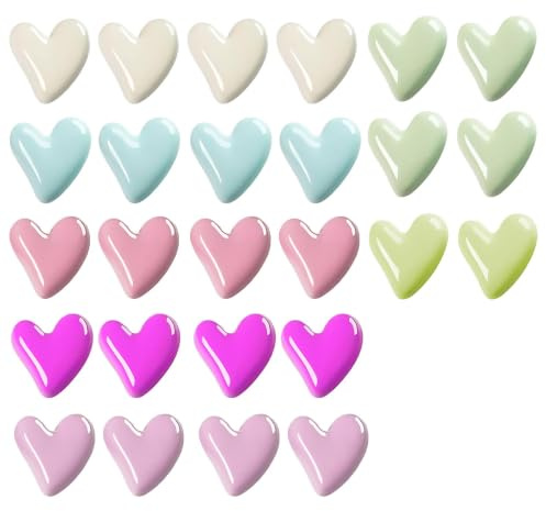 AUGTYRLV 26 Pezzi Calamite Frigorifero Forma Cuore Colorate | Magneti in Ceramica 3D, Lavagna Magnetica, Per Cucina e Ufficio, Decorativi