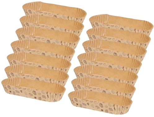 ULTECHNOVO 100 Pezzi Pirottini di Carta a Forma di Barca Rettangolari Monouso, Pirottini da Forno Antiaderenti per Cupcake, Muffin e Piccole Torte, Forniture per Cottura Domestica e Dessert