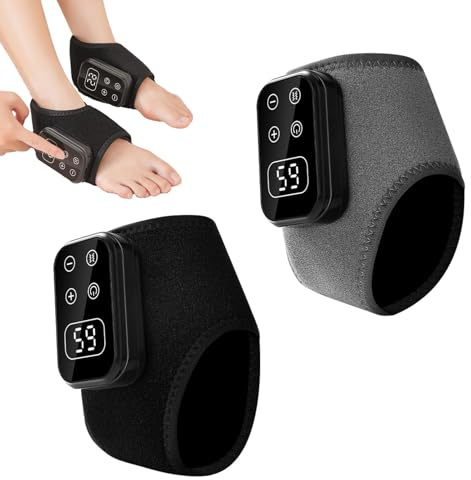 2PCS Feet Massager, 3 in 1 Foot Massagers for Pain and Circulation, Portable Cordless Heated Foot Massager, Foot Massagers with 3 Massage Modes, 5-Speed & 5-Temperature (Grey)