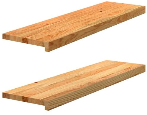2 davanzali in legno massello di rovere non trattato, davanzale in legno massello, 90 x 30 x 2 cm, davanzale in legno massello, 2 pezzi