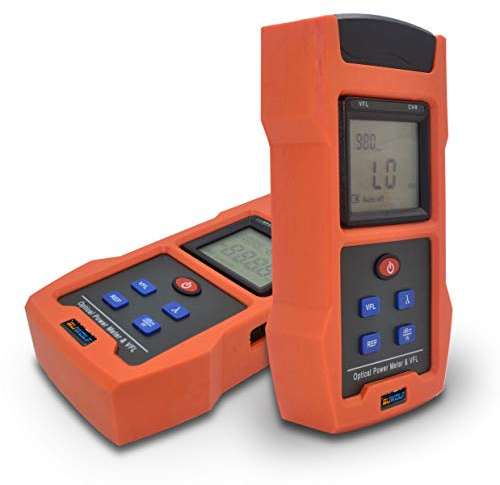 SUWOLF -50dBm~+26dBm Portatile Power Meter Fibra Ottica/Fiber Optical Power Meter 6 Lunghezze d'onda Misuratore di Potenza ottica/Tester Fibra Ottica con 30mW 30km(18.6mi) VFL e Adattatore SC+FC