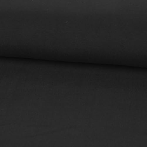 SCHÖNER LEBEN. Sweatstoff Meterware Bio Soft Sweat dünn Uni Schwarz 1,5m Breite