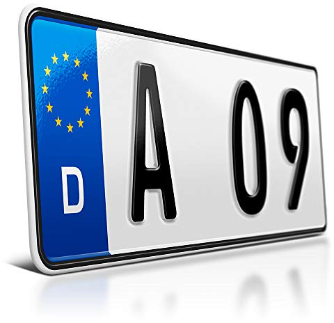 schildEVO 1 Kfz Kennzeichen | 300 x 110 mm | DIN-Zertifiziert – individuelles EU Wunschkennzeichen | PKW Nummernschild | kurzes Autokennzeichen | Auto-Schild | Fahrradträger & Anhänger | DHL-Versand