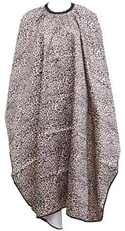 SUPVOX Leopard Print Hairdressing Cloth Hair Cutting Cape Waterproof Salon Styling Apron 63X57 Inch Adjustable Drape for Hair Dye Perm and Grooming