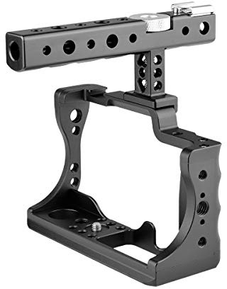 Stabilizzatore a gabbia per videocamera in alluminio per Canon EOS M50 con impugnatura superiore a vite da 1/4 3/8 (gabbia con manico superiore)
