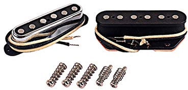 Alnicov Noiseless Vintage Gitarren-Tonabnehmer Set Hals- und Brücken-Tonabnehmer für E-Gitarren-Ersatzteile im Tele-Telecaster-Stil mit F-Zeichen