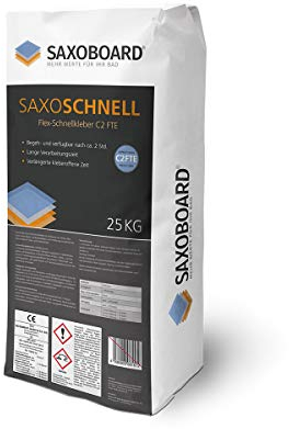 SaxoSchnell 25 kg, Flex Fliesenschnellkleber C2 FTE in Profiqualität schnell erhärtend