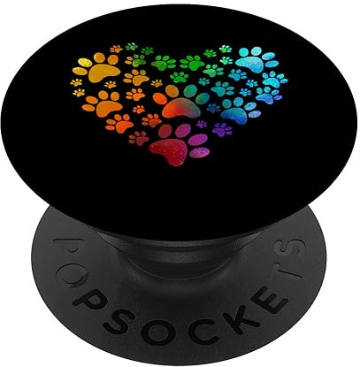 Pfoten Herz Pfotenabdruck Hunde Herz Hunde Zubehör Geschenk PopSockets Klebender PopGrip