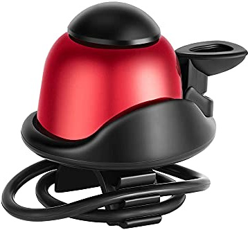 ACESPORT campanello per bicicletta, materiale in alluminio, mini campanello, adulti e bambini, campanello per bicicletta regolabile, campanello ad alto volume, mountain bike, bici da città (rosso)